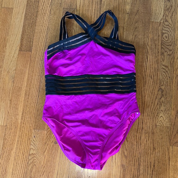 Kenneth Cole New York Other - Kenneth Cole New York Magenta and Black One-Piece Swimsuit XL
